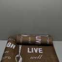 Carvapet 2 Piece Kitchen Rug Set Non-Slip Backing Mat Throw Rug for Kitchen Doormat Runner Rug Set, Motto Design, Coffee (17"x48"+17"x24")