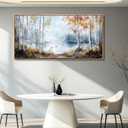 QIYILEXWART Canvas Wall Art For Living Room Large Wall Decor For Office Bedroom Decorations Birch Forest Landscape Pictures Farmhouse Painting Artwork Room Wall Mural Aesthetic Home Decor 30x60 In