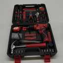 Tool Set - Tool Kit with 8V Cordless Drill, 132 Piece Tool Box with Drill, Home Tool Kits for Men & Women, Hand Drill Set Perfect for Homeowner, Diyer, Handyman - Red