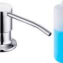 Soap Dispenser for Kitchen Sink Chrome, Sink Soap Dispenser Stainless Steel Refill from The Top Built in Sink Soap Dispenser with 13 OZ Soap Bottle