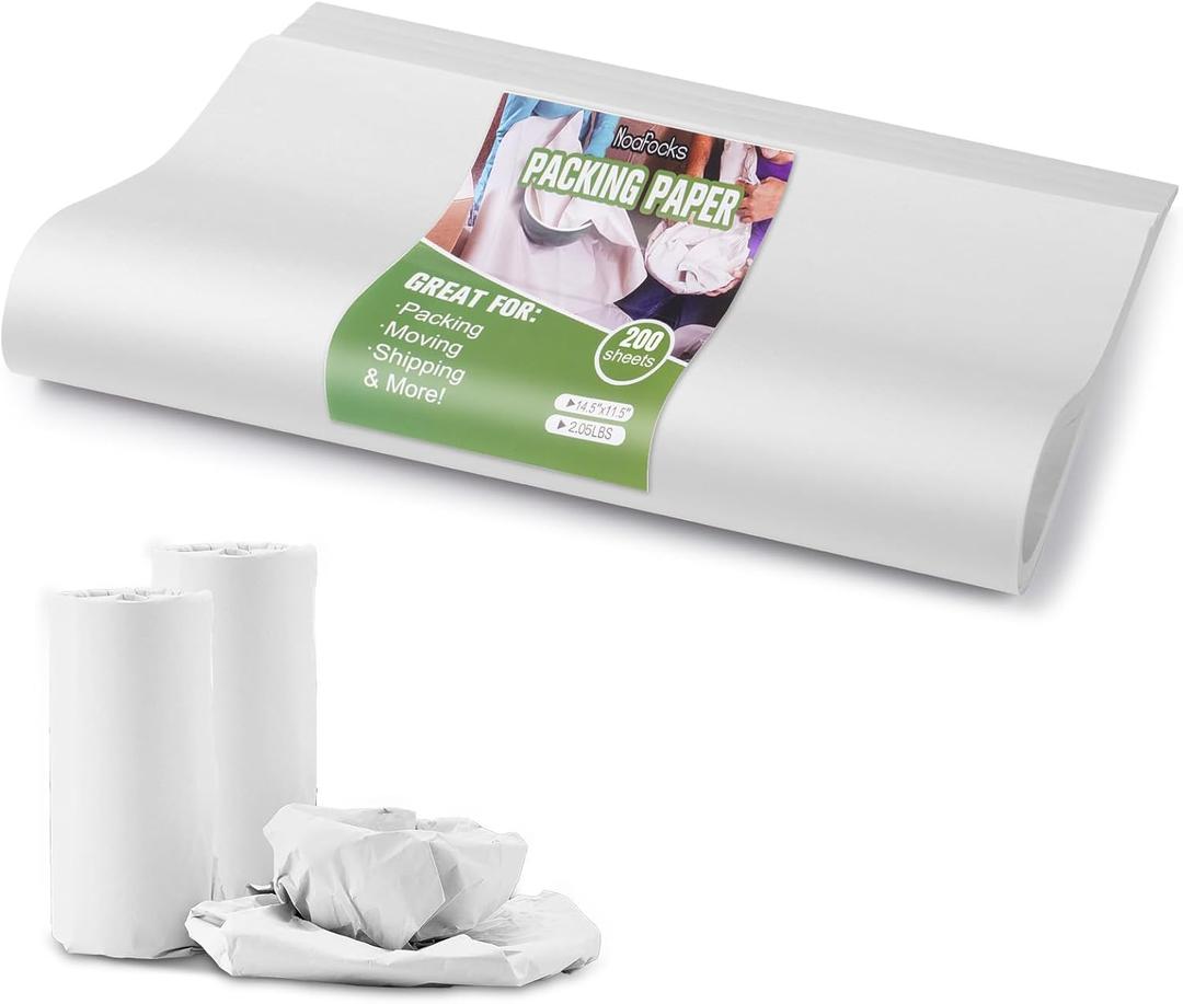 200 Sheets Packing Paper for Moving Newsprint Packing Paper Sheets for Shipping Moving Supplies Fill The Moving Boxes and Protect Fragile Items (14.5x11.5)