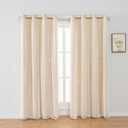 1 Panel Star Blackout Curtains for Kid Girls Bedroom Living Room Darking Stripe Double Layer Star Cut Out Wall Home Decor Gradient Grommet Window Curtains (Beige 95L)