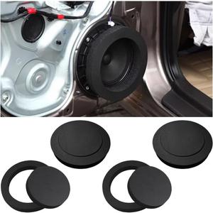 Osilly 4 Pcs 6.5" Foam Speaker Enhancer, Car Door Foam Speaker Rings Blocker, Self Adhesive Soundproof Sponge Kit, Bass Blocker Pad with High Rebound for Stereo Audio Speaker