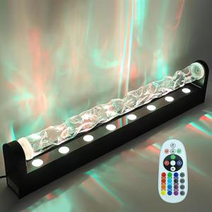 24W RGB LED Water Wave Light Bar with Remote | 200+ Colors & Adjustable Brightness for Gaming Room, Bedroom, Home Theater Ambiance Lighting (13.94 inch)