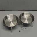 Elevated Cat Bowls, 5.9 Inch Wide Stainless Steel Cat Food Bowls with Metal Stand Whisker Stress-Free, Raised Food and Water Dish for Cats, Kitten, Puppies and Small Dogs-2 Pack