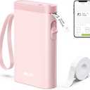 Nelko Label Maker Machine with Tape, P21 Bluetooth Label Printer, Wireless Mini Label Makers with Multiple Templates for Organizing Office Home, Pink