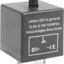Bylikeho CF-13 LED Flasher Relay, Universal 12V Car Flasher Relay for LED Turn Signal Fixing Hyper Blink Flash, Fits Car SUV Motorcycle