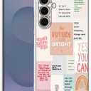 Case for Samsung Galaxy S25 with Motivational Quotes Design,Encouraging Words Collage Pattern for Teen,Soft TPU Phone Cover Bumper(S25,Positive)