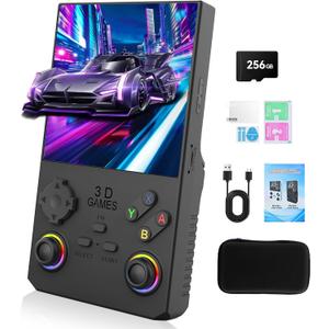 GWALSNTH V40 MAX Retro Handheld Game Console, 40000 Games Preloaded 256G TF Card, Built-in 49+ Emulators, 4.0 Inch 4K HD IPS Screen, 4000mAh Battery, Portable Pocket Video Game Console (Black Color)