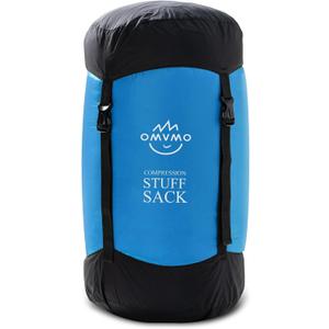 OMVMO Sleeping Bag Stuff Sack,  Water-Resistant Compression Sack,Anti-Tear Ultra Light Nylon Storage Bag，Black/Yellow/Orange/Dark Blue/Dark Green/Sky Blue (Sky Blue, XL/45L)
