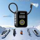 Tire Inflator Portable Air Compressor, Auto air Pump for Car tires Cordless Rechargeable Battery and 12V DC with Pressure Gauge 200PSI 4X Smart Fast Inflation for Cars Bicycles Motorcycles Balls