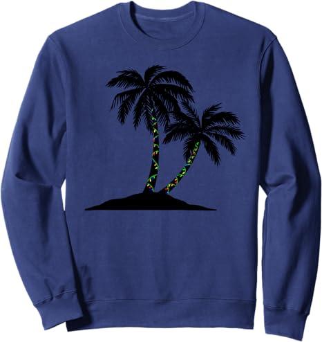 Palm Tree Christmas Tree Christmas Palm Tree Sweatshirt, M