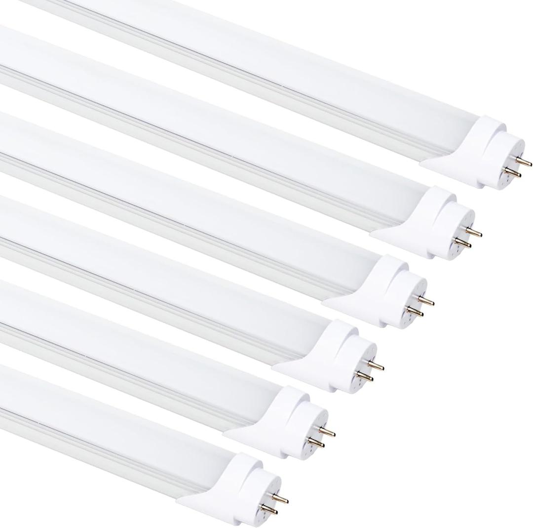 PARNOARCK LED Bulbs 4ft T8 Fluorescent Light Bulbs 48 inchType A+B,24W 3200LM 6500K Frosted Cover Super Bright,Single and Double End Powered,T8 T10 T12 Fluorescent Bulbs Replacemen6 Pack