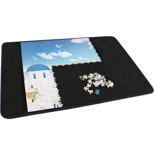 Becko US Jigsaw Puzzle Board Portable Puzzle Mat for Puzzles Storage Saver, Non-Slip Surface, Up to 1000 Pieces (Black), 30.7"L x 20.9"W