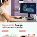TECKNET 2.4G Ergonomic Mouse Vertical Wireless - 4800 DPI Optical Carpal Tunnel Mice Right Hand, 4800 DPI Adjustable, Quiet Clicks, 6 Buttons for Laptop, Desktop, PC, Computer - Pink