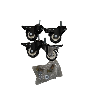 4 Inch Brake Stem Casters 1/2"-13x1-1/2, Swivel Stem Wheel, Replacement Caster Wheels Heavy Duty for Wire Shelving Racks Set of 4