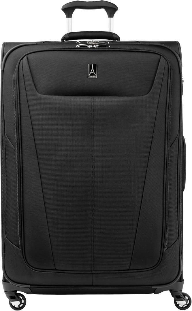 Travelpro Maxlite 5 Softside Expandable Luggage with 4 Spinner Wheels, Lightweight Suitcase, Men and Women, Black, Checked-Large 29-Inch