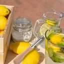 2 Pack Straw Puncher for Plastic Lids Lemonade Cup, Stainless Steel Straw Hole Puncher for Plastic Lids with Wooden Handle Punching Tools for Lemonade Stand Supplies