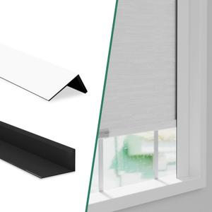 Light Blocking Strips for Window Shades and Blinds, 100% Blackout PVC Side Tracks Light Blocker for Blinds, Window Light Blocker for Bedroom(White, 58", 2PCS)