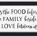 Bless The Food Before Us Wall Decor Farmhouse Kitchen Signs Wall Decor Bible Verse Quotes Christian Wall Art Modern Rustic Farmhouse Dining Room Decor Black Frames Hanging Plaques 12" x 40"