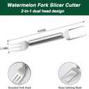 2-in-1 Watermelon Fork Slicer Cutter Set，2026 New Upgrade Dual Head Watermelon Fork Slicer Tool,Watermelon Cutter, Summer Fruit Cutting Kitchen Gadget for Home (Round-1PCS)