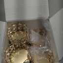 VINCIGANT Pack of 12 Gold Crystal Tea Light Candle Holders for Wedding Home Table Centerpiece Decoration, Gifts Boxed (Candle Excluded)