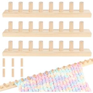 Ziimaikery 48 Inch Wooden Chunky Blanket Knitting Loom, Chunky Knitting Loom for Blanket Making Adjustable DIY Frame for Bulky Yarn Projects, Reusable Crafting Tool for Beginners (48inch)
