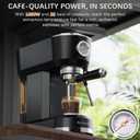 Espresso Machine with Powerful Steam Milk Frother, 20 Bar Coffee Machine for Latte, Cappuccino, Compact Espresso Maker for Home, Fast Heating, 42oz Removable Water Tank, Black