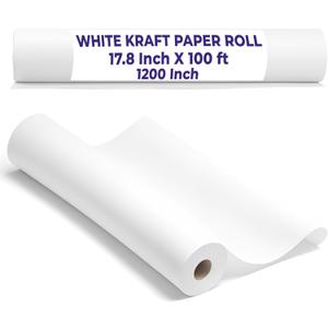Purple Papers White Kraft Paper Roll | 17.8" x 100 ft Craft Paper - Wall Decor, Bulletin Boards - Gift Wrapping - Wall Art Purple Papers White Kraft Paper Roll | 17.8" x 100 ft Craft Paper - Wall Decor, Bulletin Boards - Gift Wrapping - Wall Art