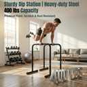 OLIXIS Dip Bar, Adjustable Heavy Duty Dip Bar Station with Soft High-Density Foam Handles, Stabilizer Parallel Parallette Bar Fitness Equipment for Home, Gym, Patio, Office