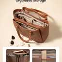 LOVEVOOK Laptop Tote Bag for Women 15.6 In Work Bags with Triple Compartments Large Faux Leather Computer Office Briefcase
