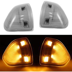 LED Side Mirror Turn Signal Light Left Driver and Right Passenger Lamps Clear Cover Lens 68302828AA 68302829AA Compatible with Dodge Ram 1500 2500 3500 4500 5500 2010-2018 2Pcs Two Wire