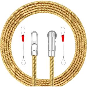 18ft Roller Fish Tape Cable Puller Kit with 2 Fish Tape Fastener,Electrical Wire Pulling Tools,Wire Snake for Running Wire,Electrician fishtape,Fishing Tape Wire Puller Short,Through Wall Wire Guide