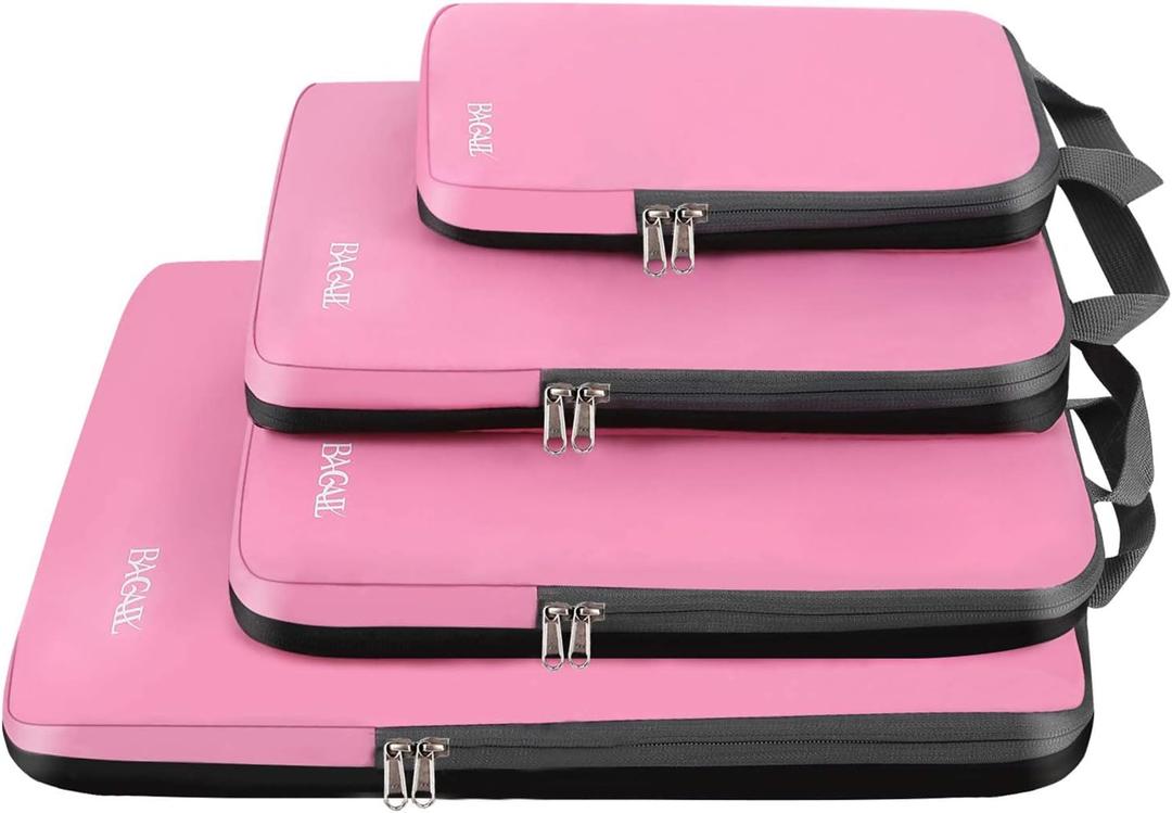 BAGAIL 4 Set Compression Packing Cubes Travel Accessories Expandable Packing Organizers