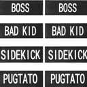2 x AUROTH Dog Patches 8 Pieces, Dog Vest Patches with Hook Backing for pet Vest Harnesses, Pet Carrier, Personalized Patches Glows in The Dark Size M (M-4.5X1.5, Series 2)