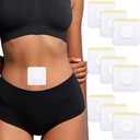 100 pcs Disposable Castor Oil Patches,Castor Oil Pack Wrap Belly Button(Oil Not Included) Self-Adhesive CastorOil Wrap Organic Cotton Easy to Use,White