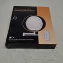 Rechargeable Wall Mounted Lighted Makeup Vanity Mirror 8 Inch Double Sided 1X 10X Magnifying Bathroom Mirror, 3 Color Lighting, Touch Screen Dimming, Extended Arm 360 Rotation Shaving Light up Mirror (Brush Nickel)