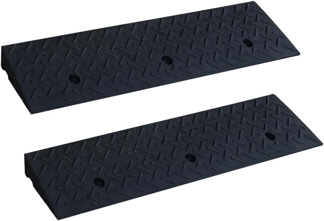 Curb Ramps for Sidewalks 3.5" Rise Rubber Curb Ramps Threshold Ramp for Driveway Shed Ramp for Riding Mower Garage Ramp Door Threshold Ramp for Wheelchair 7000lbs Capacity