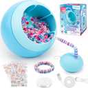 Tilhumt Bead Spinner for Jewelry Making, Clay Beads Spinner for Necklaces Maker, Electric Bead Spinners Bracelet Maker Machine with Beginner Friendly Positioning Mat, Gift for Craft Lovers, Blue