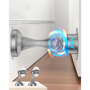 Door Stoppers Magnetic Door Catch, Stainless Steel Magnetic Door Stop 2 Pack, Double-Sided Adhesive Tape, No Drilling, Screws for Stronger Mount, Holder Your Door Open for Wide Doors