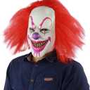 Scary and Sinister Halloween Clown Masks, Costume Cosplay Props, Adult Latex Clown MasksHorror,Devil