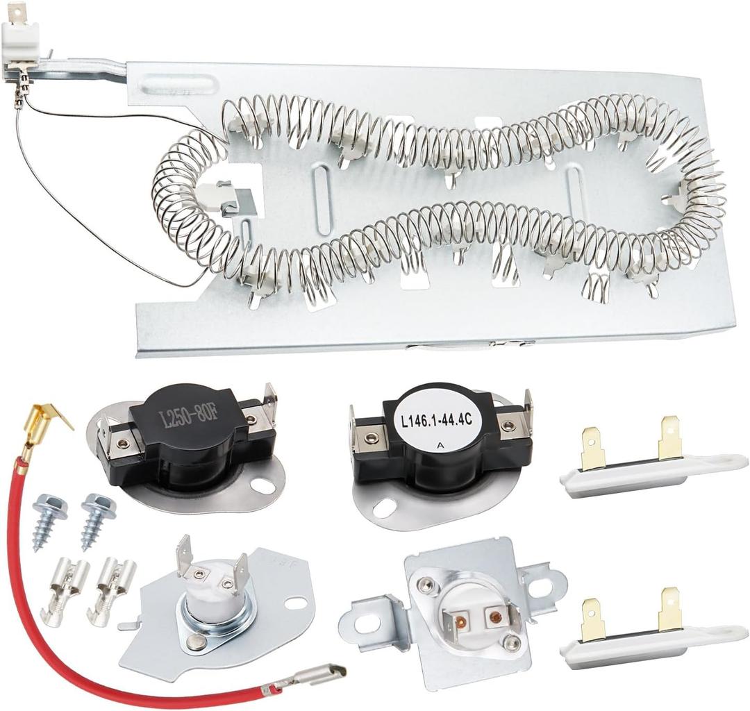 Dryer Heating Element Kit Fit for Maytag Epic z Bravos MED5630HC1 MED5630HC2 MED5630HW1 MED5630HW0 MED5630HW2 MED3500FW1 MED5630HC0 MED5500FW2 MED5500FW1 MEDC700VW0 MED5500FC1 MED5500FC2