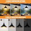 Bailoch 2 Pack Black Portable Battery Operated Hanging Lights, Rechargeable Wireless Outdoor Pendant Light with Remote, Battery Powered Chandelier Lantern Fixture for Indoor Outdoor Gazebo Porch Patio