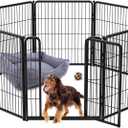 FXW Homeplus Dog Playpen for Indoor Use - Stress-Free and Safe Play, Heavy Duty 32 Inch 8 Panels Dog Pen for Puppies, Small and Medium Dogs, BlackPatented (32"H (Black))