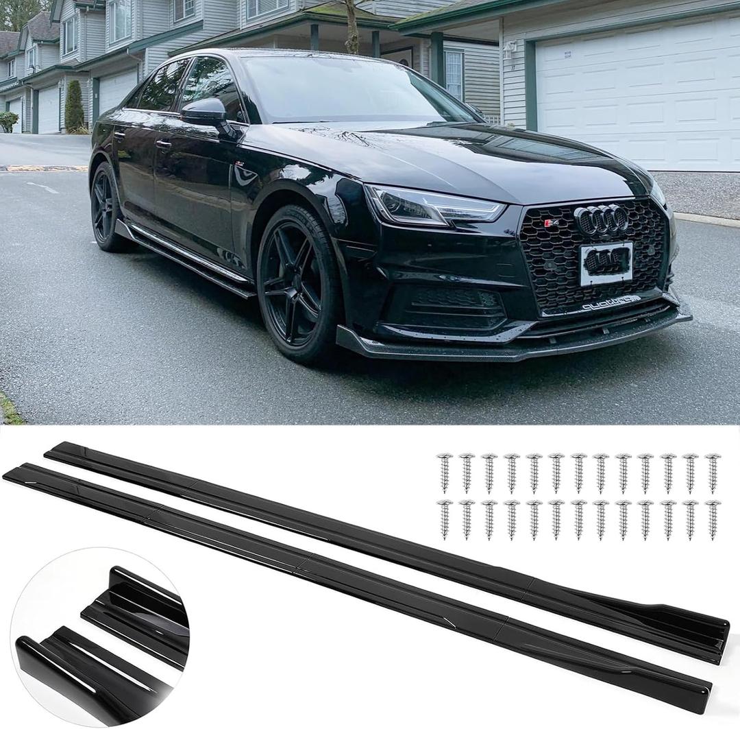 JMTBNO Universal Side Skirts for Car,2M 86.6" Side Skirt Extension Splitter Lip Rocker Panels Body Kit Compatible with Honda Accord Civic Toyota Corolla Nissan Chevrolet Camaro