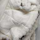 Uttermara Fleece Weighted Blanket for Adults Queen Size 15lbs, Soft Sherpa Weighted Blankets for Sleeping and Calming, Fuzzy Heavy Blanket for Bed and Couch, 60 x 80 Inches, Cream White