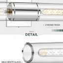 Bathroom Vanity Light Fixtures, Chrome Wall Lights in Clear Glass Indoor Wall Sconce, Modern Wall Light Up and Down Wall Mount Lamp for Bathroom, Bedroom, Hallway, Kitchen, VL834-CH-CL