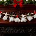 Christmas Green White Red Cute Snowman Xmas Bunting Garland Celebration Hanging Decorations for Holiday Christmas Party Supplies Home Fireplace Wall Window Decor (Green White Red Cute Snowman)