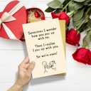 4 x Obbyidk Funny Valentine's Day Card for Wife Husband, Romantic Valentines Card for Boyfriend Girlfriend, Sometimes I Wonder How You Put Up With Me...
