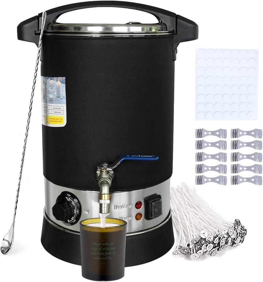 TOAUTO 3 Wax Melter for Candle Making 12Lbs Large Electric Wax Melting Pot with Quick Pour Spout80-212F Temp Control for Bulk Production Candle Soap Business Fast Loading Easy Clean 110V /1100W